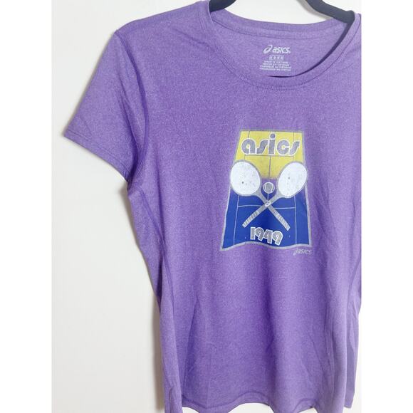 Asics Throwback Tennis Shirt Size Medium New Purple - Picture 3 of 8